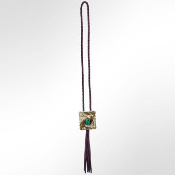 American Darling ADJW101C Braided Genuine Leather Jewelry Necklace with Concho